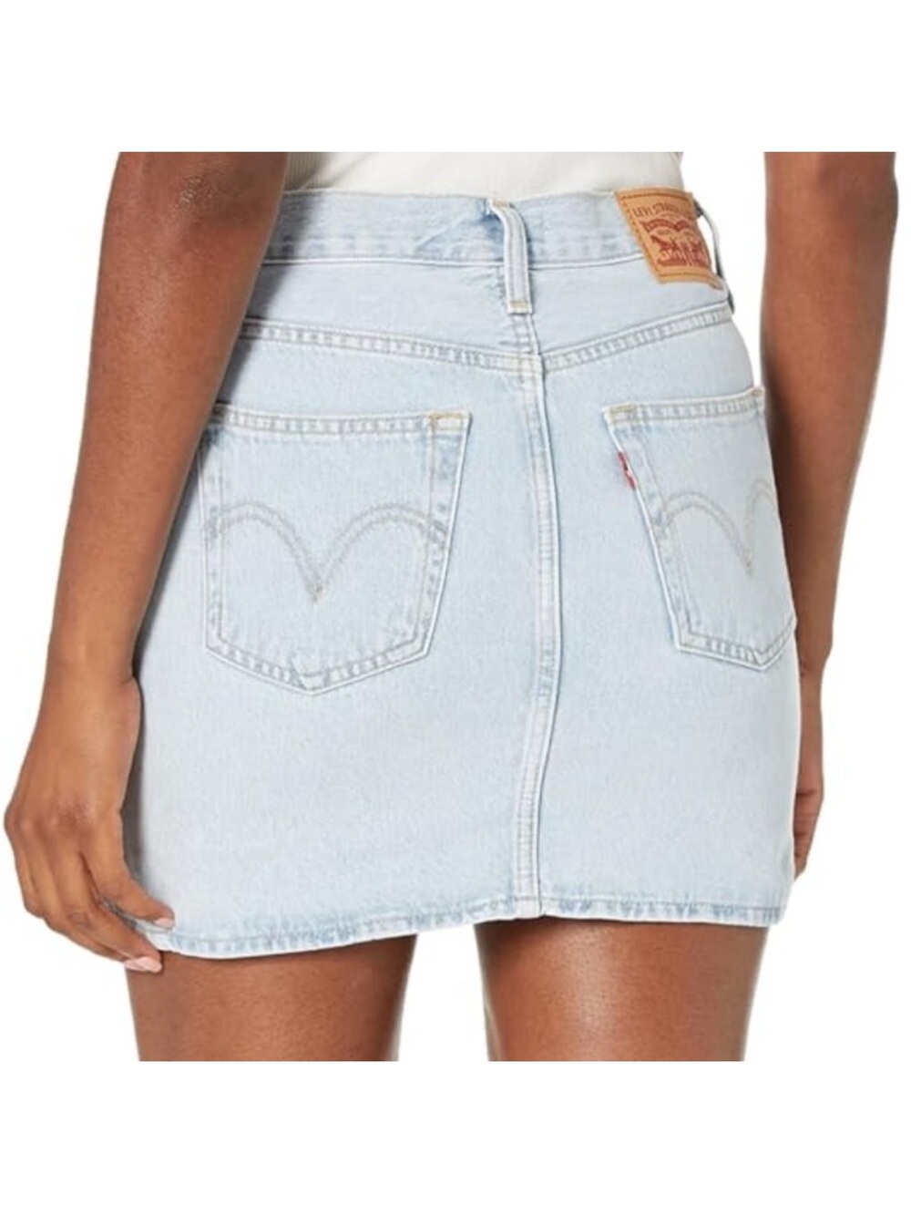 Levi's Twisted Icon Light Blue Button-Front Denim Mini Skirt Size 30 NWOT - Picture 3 of 9